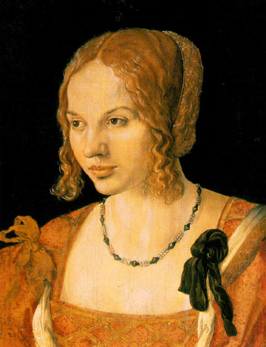 アルブレヒト・デューラー （1471-1528）　　若きヴェネツィアの女　33×25cm　油彩　　1505年　　ウィーン美術史美術館 (オーストリア） 所蔵　北方ルネサンス　15世紀-16世紀　ドイツ