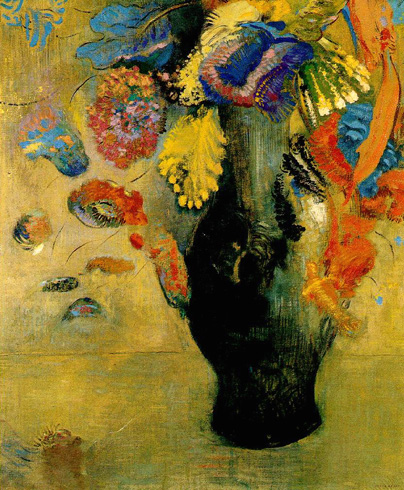 オディロン・ルドン（1840-1916）　『フラワーズ（花）』　油彩　1903年　66×54cm 　ザンクト・ガレン美術館（スイス）所蔵