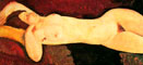 エコール・ド・パリの画家アメデオ・モディリアーニ作　大きなヌード　（裸婦画・部分）