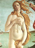 サンドロ・ボッティチェリ　ヴィーナスの誕生　（部分）　1485年　イタリア・ルネサンス
