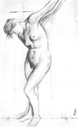 19世紀フランス　エドガー・ドガによる裸婦デッサン